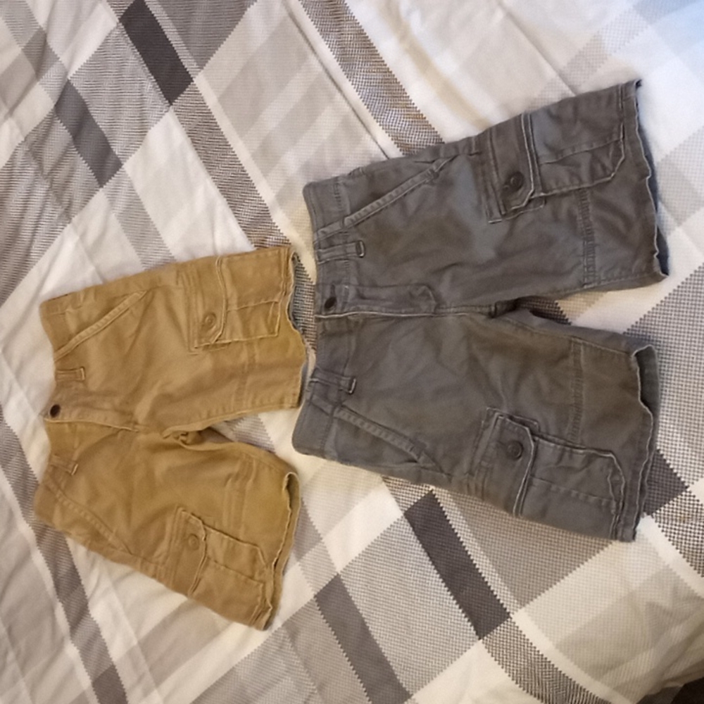 Wrangler Flex Cargo Shorts Size 6 Tan & Gray Bundle Set